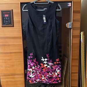 Apt. 9 Women's Black Dress with Pink and Red Floral Accents